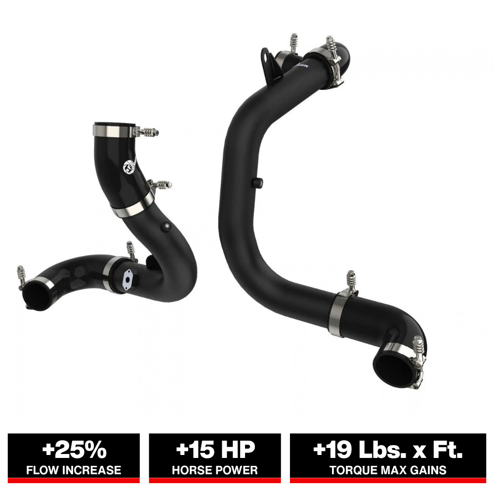 aFe BladeRunner 15-20 VW GTI (MKVII) L4-2.0L (t) Aluminum Hot and Cold Charge Pipe Kit Black