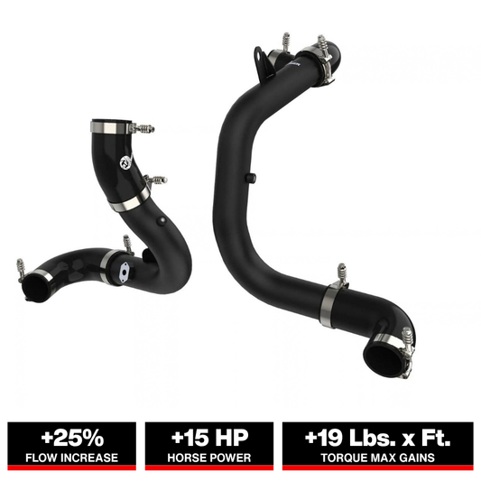 aFe BladeRunner 15-20 VW GTI (MKVII) L4-2.0L (t) Aluminum Hot and Cold Charge Pipe Kit Black
