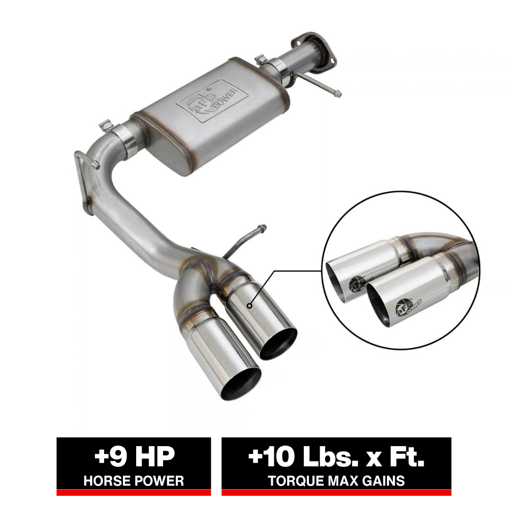 aFe Rebel Series CB 3in Middle Side Exit SS Exht w/Polish Tips 15-17 Chevy Colorado / GMC Canyon