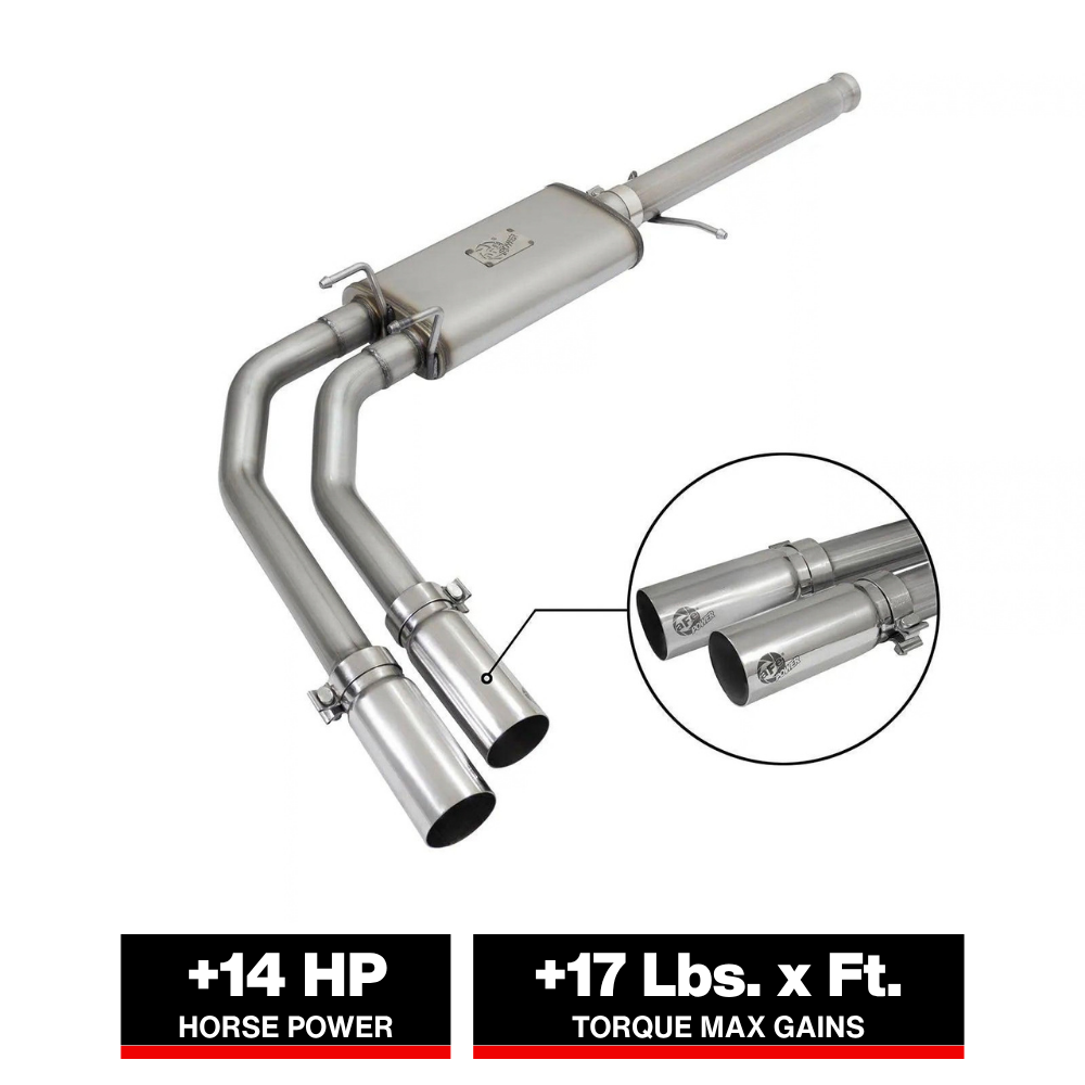 aFe Rebel Series CB 3in Middle Side Exit SS Exht w/Polish Tips 09-16 Chevy Silverado/GMC Sierra 1500