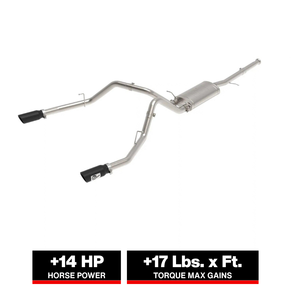 aFe Apollo GT Series Cat-Back Exhaust GM Trucks 09-18 V6-4.3L/V8-4.8/5.3L-Dual Rear Exit Black Tips