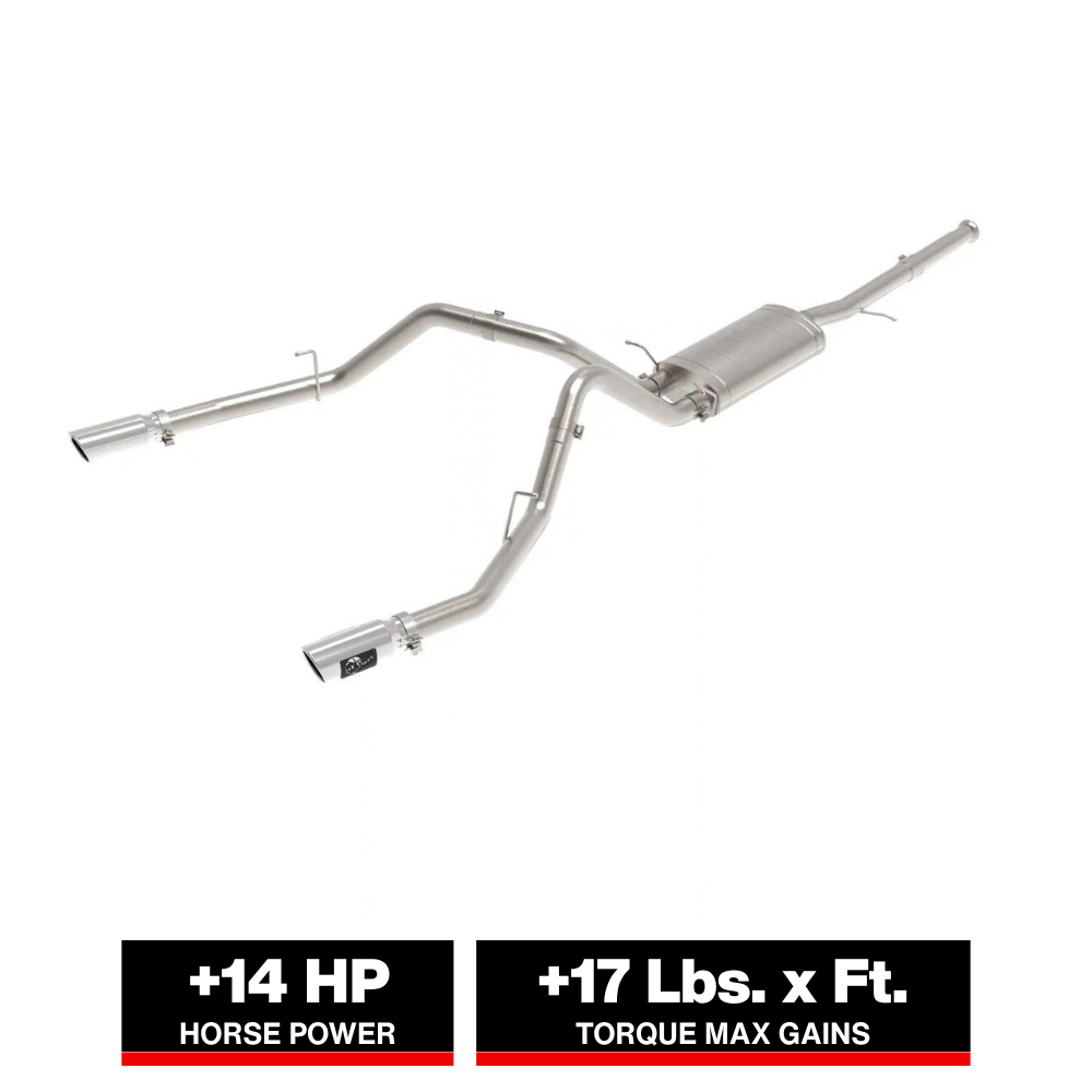 aFe Apollo GT Series Cat-Back Exhaust GM Trucks 09-18 V6-4.3L/V8-4.8/5.3L-Dual Rear Exit Polish Tips