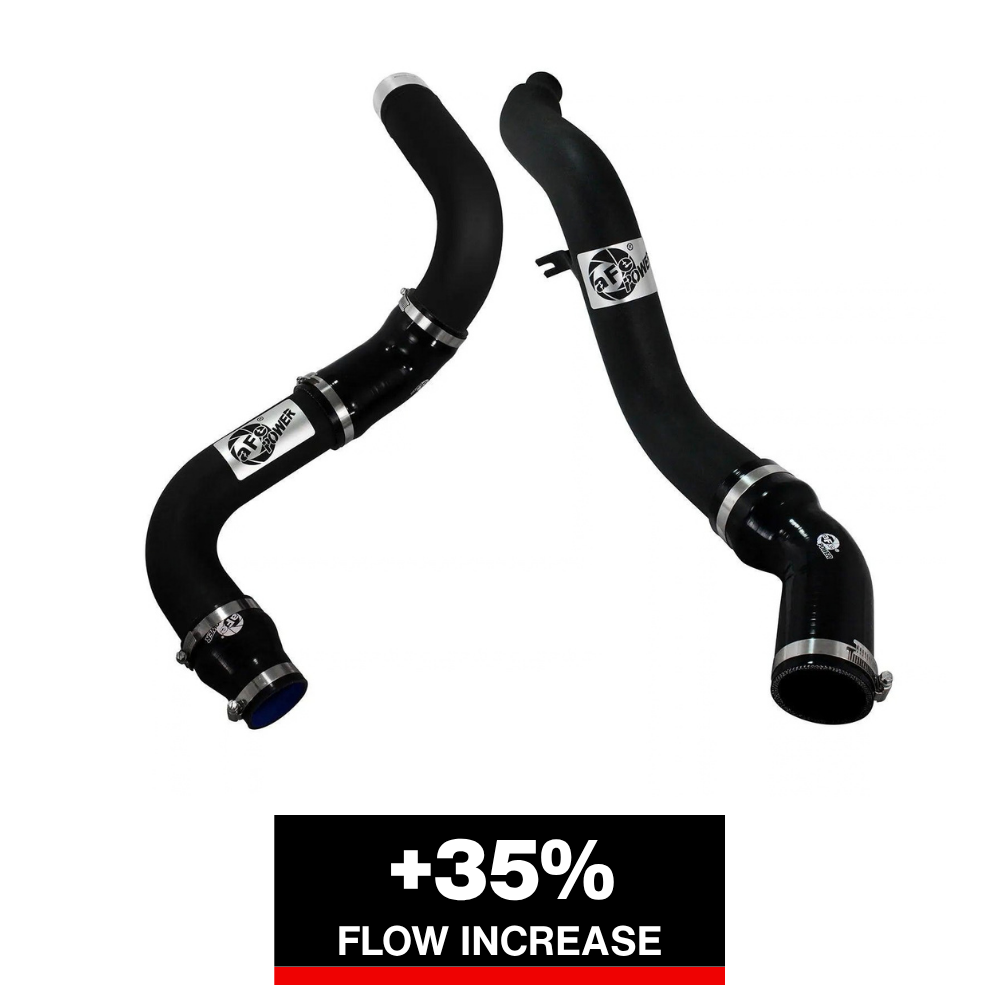 aFe Bladerunner 3in Black Intercooler Hot and Cold Side Tubes 14-15 Dodge Ram 1500 EcoDiesel V6 3.0L