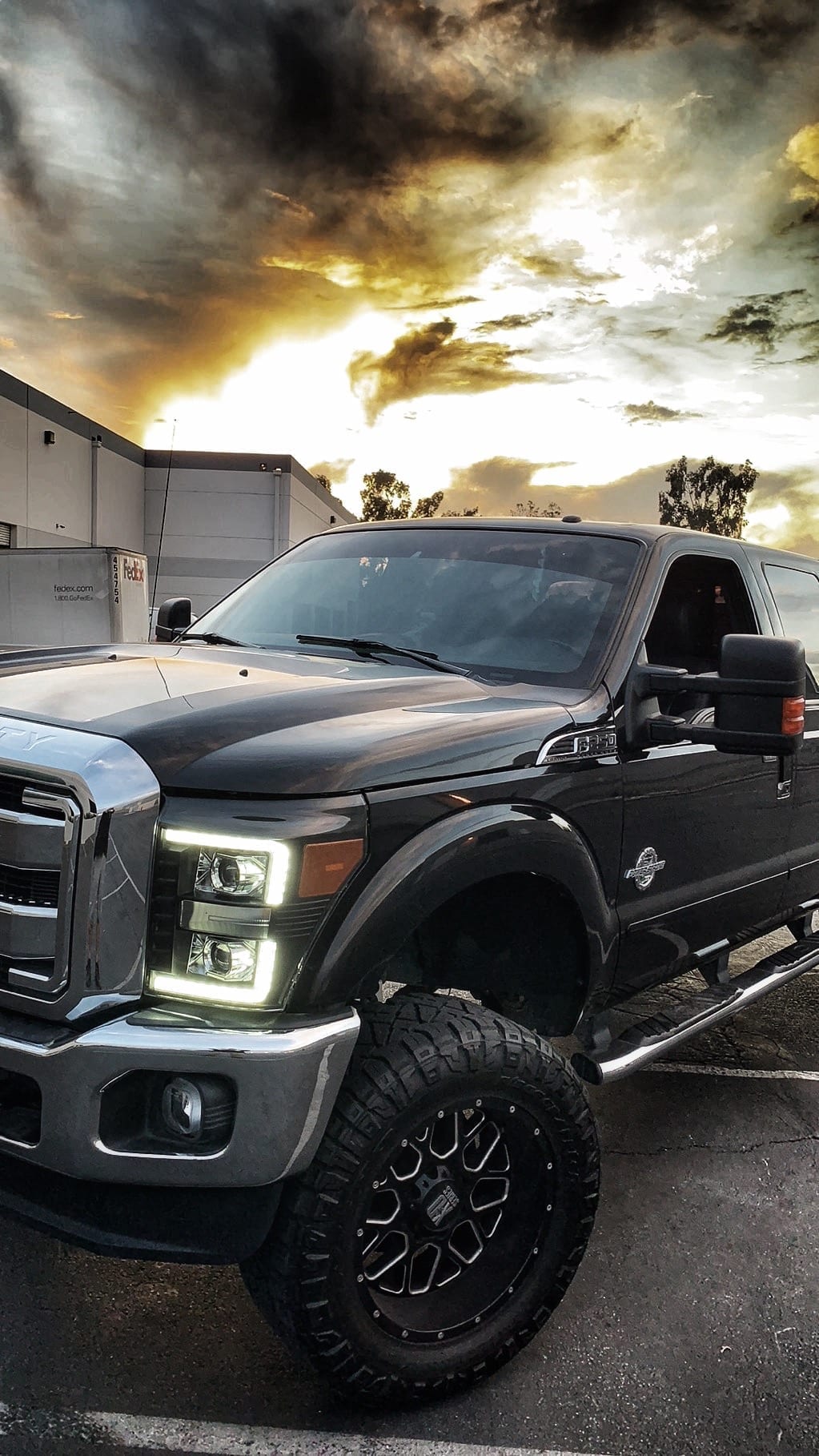 AlphaRex 11-16 Ford F-350 SD LUXX LED Proj Headlights Plank Style Alpha Blk w/Activ Light/Seq Signal