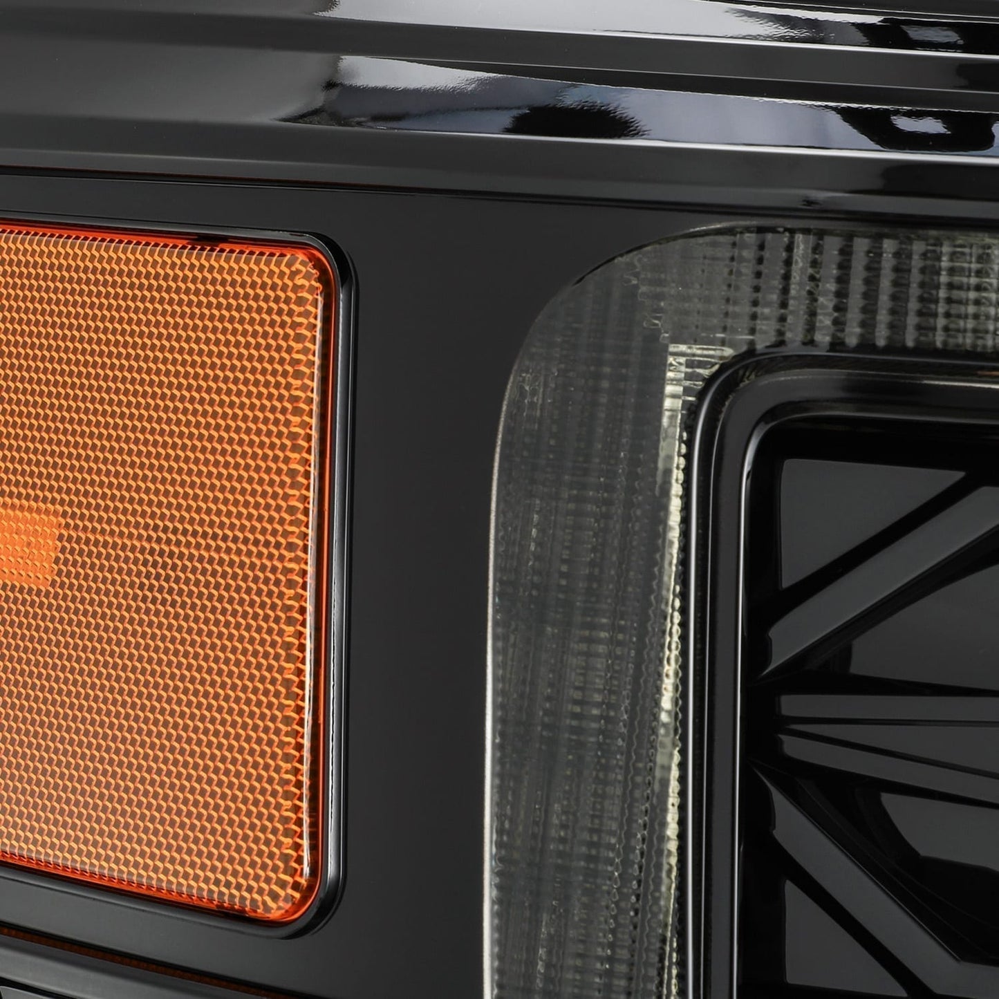 AlphaRex 11-16 Ford F-350 SD LUXX LED Proj Headlights Plank Style Alpha Blk w/Activ Light/Seq Signal