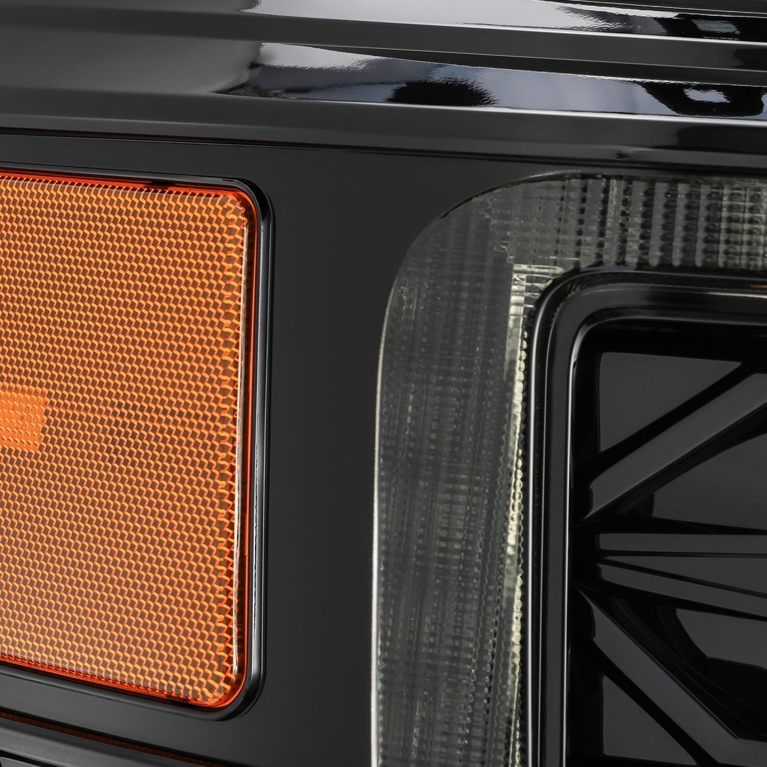 AlphaRex 11-16 Ford F-350 SD LUXX LED Proj Headlights Plank Style Alpha Blk w/Activ Light/Seq Signal