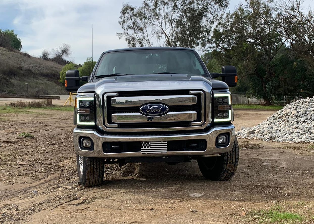 AlphaRex 11-16 Ford F-350 SD NOVA LED Proj Headlights Plank Style Chrm w/Activ Light/Seq Signal
