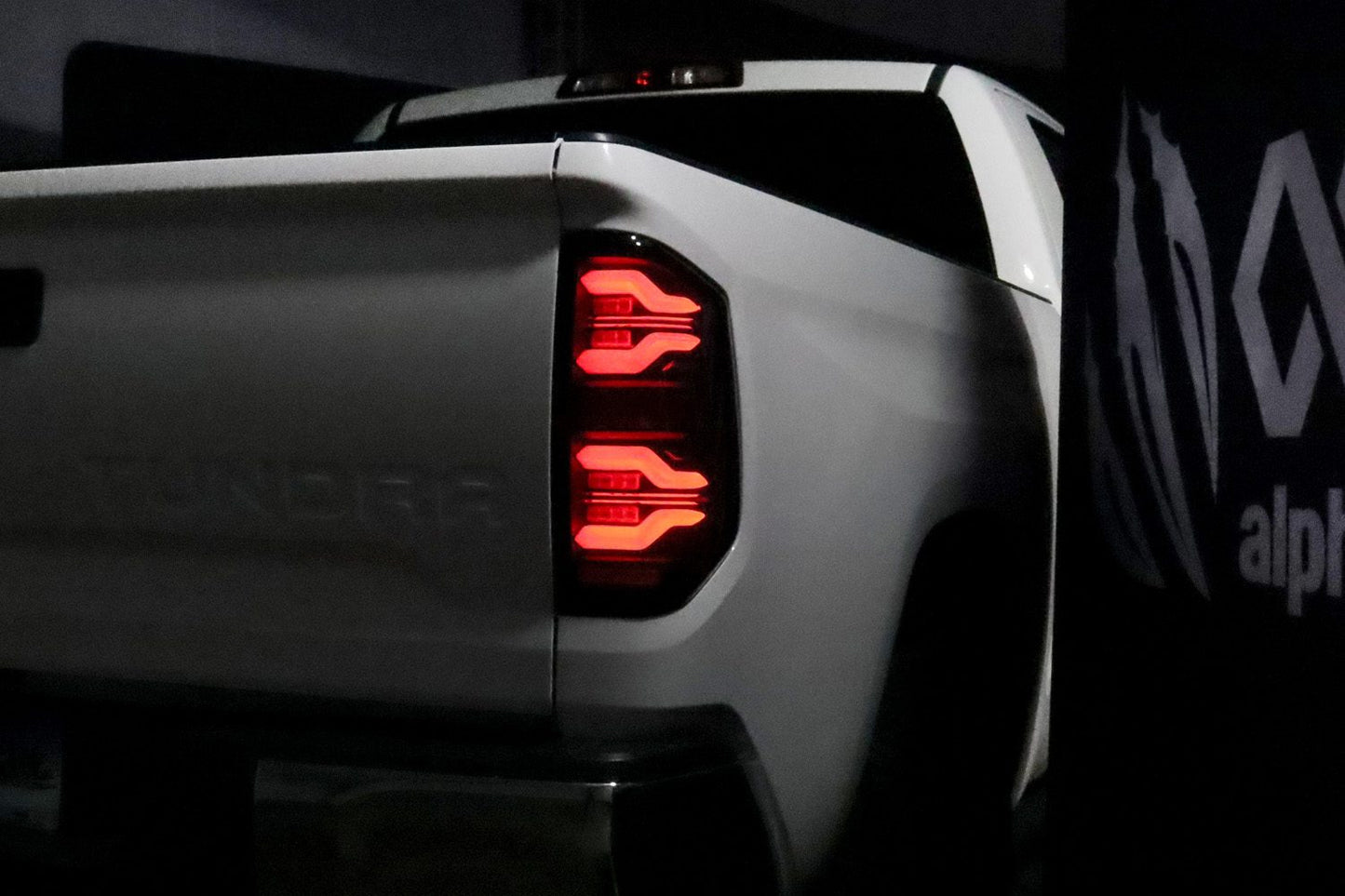 AlphaRex 14-21 Toyota Tundra LUXX LED Taillights Alpha Blk w/Activ Light/Seq Signal