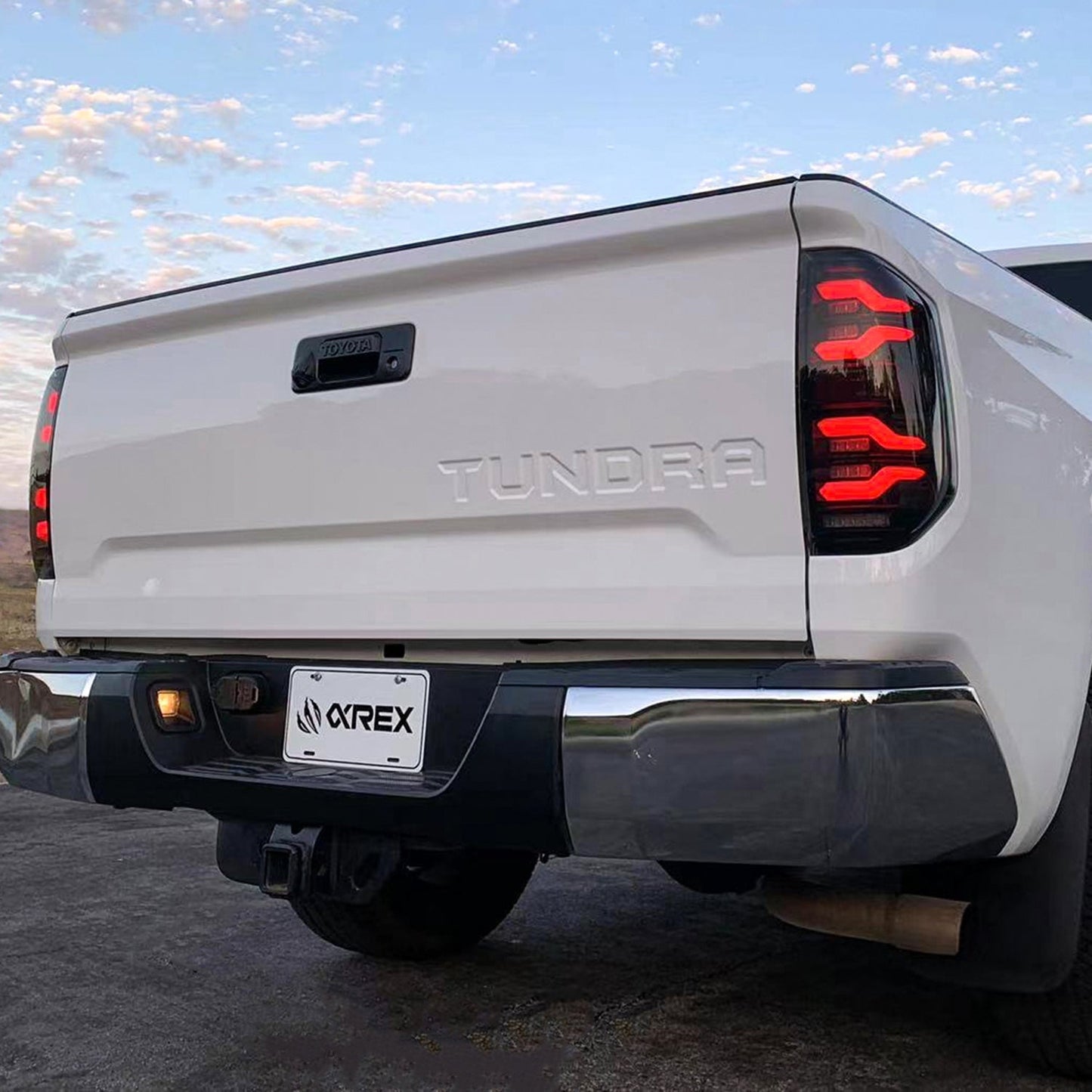 AlphaRex 14-21 Toyota Tundra LUXX LED Taillights Black/Red w/Activ Light/Seq Signal