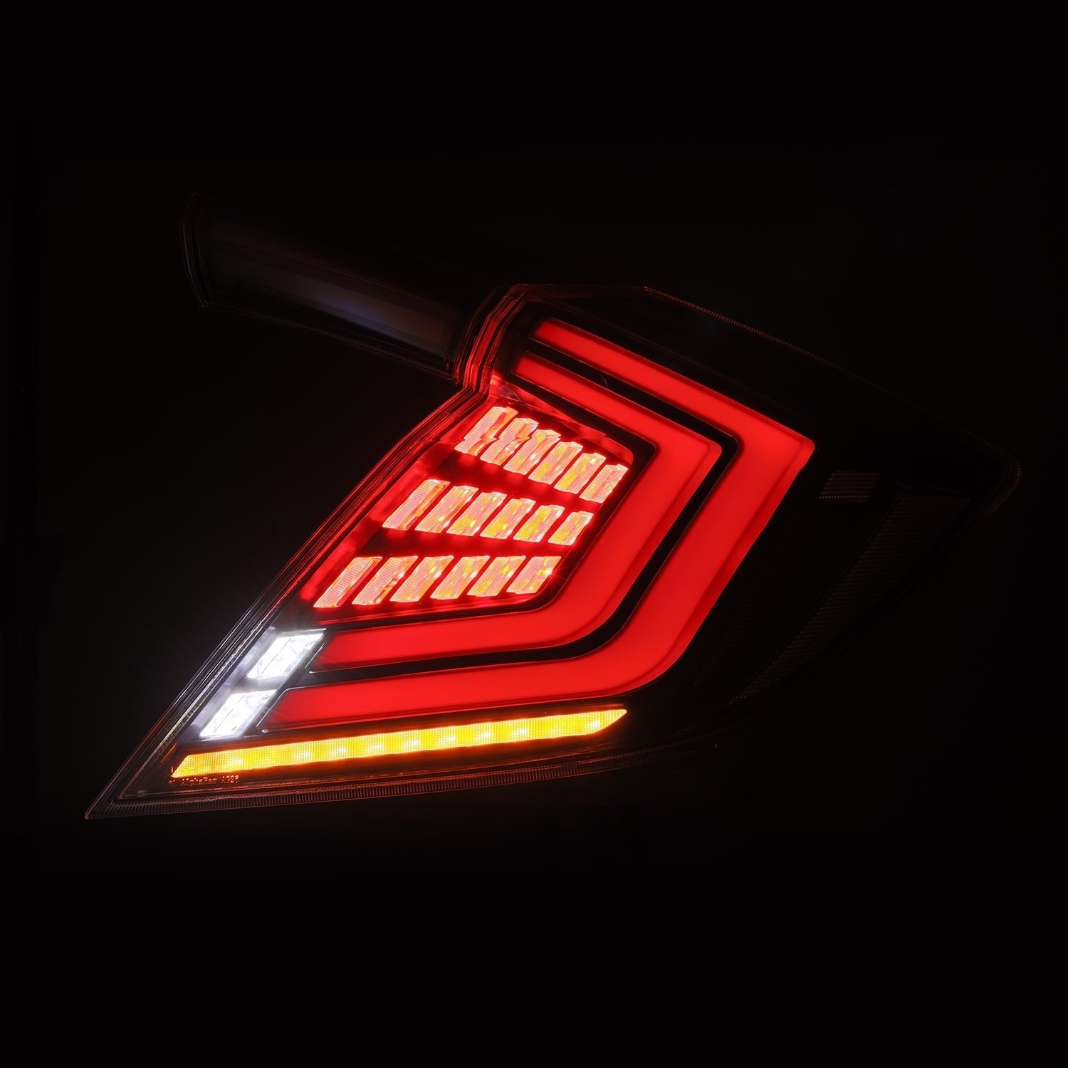 AlphaRex 16-21 Honda Civic Hatchback / Type-R FK8 Nova-Series LED Tail Lights (Pair) - Black