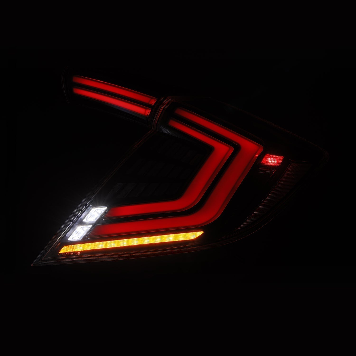 AlphaRex 16-21 Honda Civic Hatchback / Type-R FK8 Nova-Series LED Tail Lights (Pair) - Black