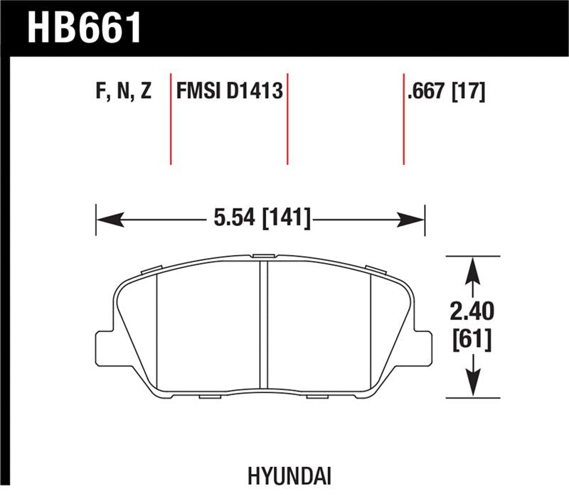 Hawk 10 Hyundai Genesis Coupe (w/o Brembo Breaks) HP+ Autocross Front Brake Pads