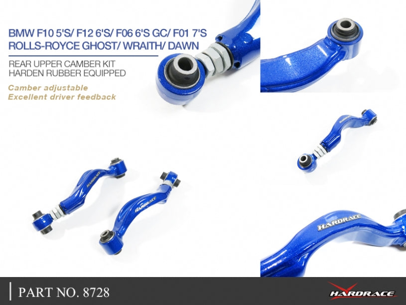 Hardrace Hardened Rubber Rear Upper Camber Kit BMW F10 5s / F12 6s / F06 6s Gc / F01 7s