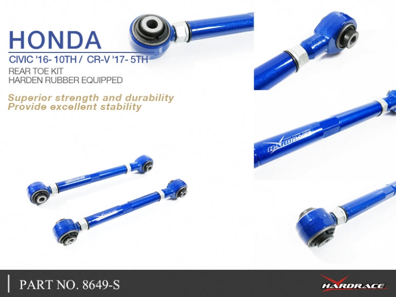 Hardrace Hardened Rubber Rear Toe Kit Honda Civic 16- / CR-V 17- / Acura Integra 22