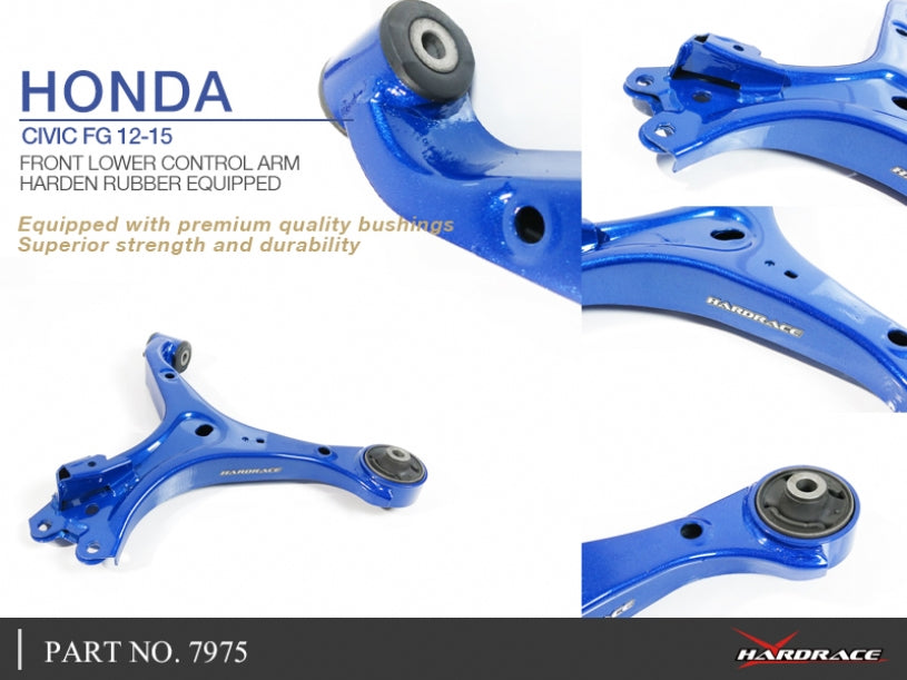 Hardrace Hardened Rubber Front Lower Arm 14mm Honda Civic 9th 2012-2015 FG, FB
