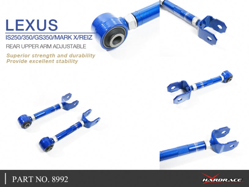 Hardrace Hardened Rubber Rear Upper Front Adjustable Arm Lexus IS250 / 350 06-13 / GS350 06-11