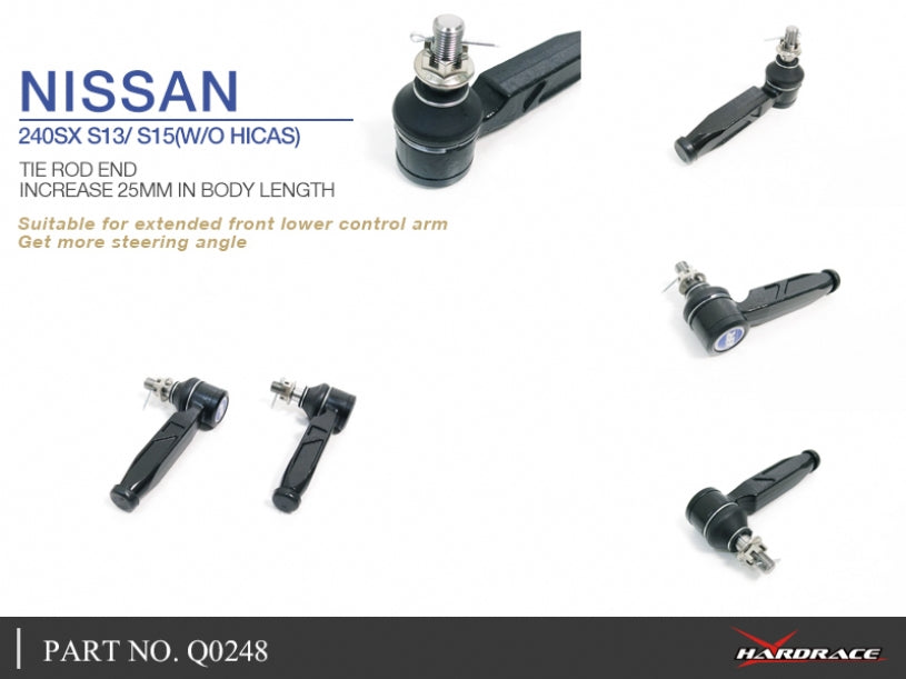 Hardrace Tie Rod Ends +25mm Nissan 240SX S13/S15(w/O Hicas) 1989-1994