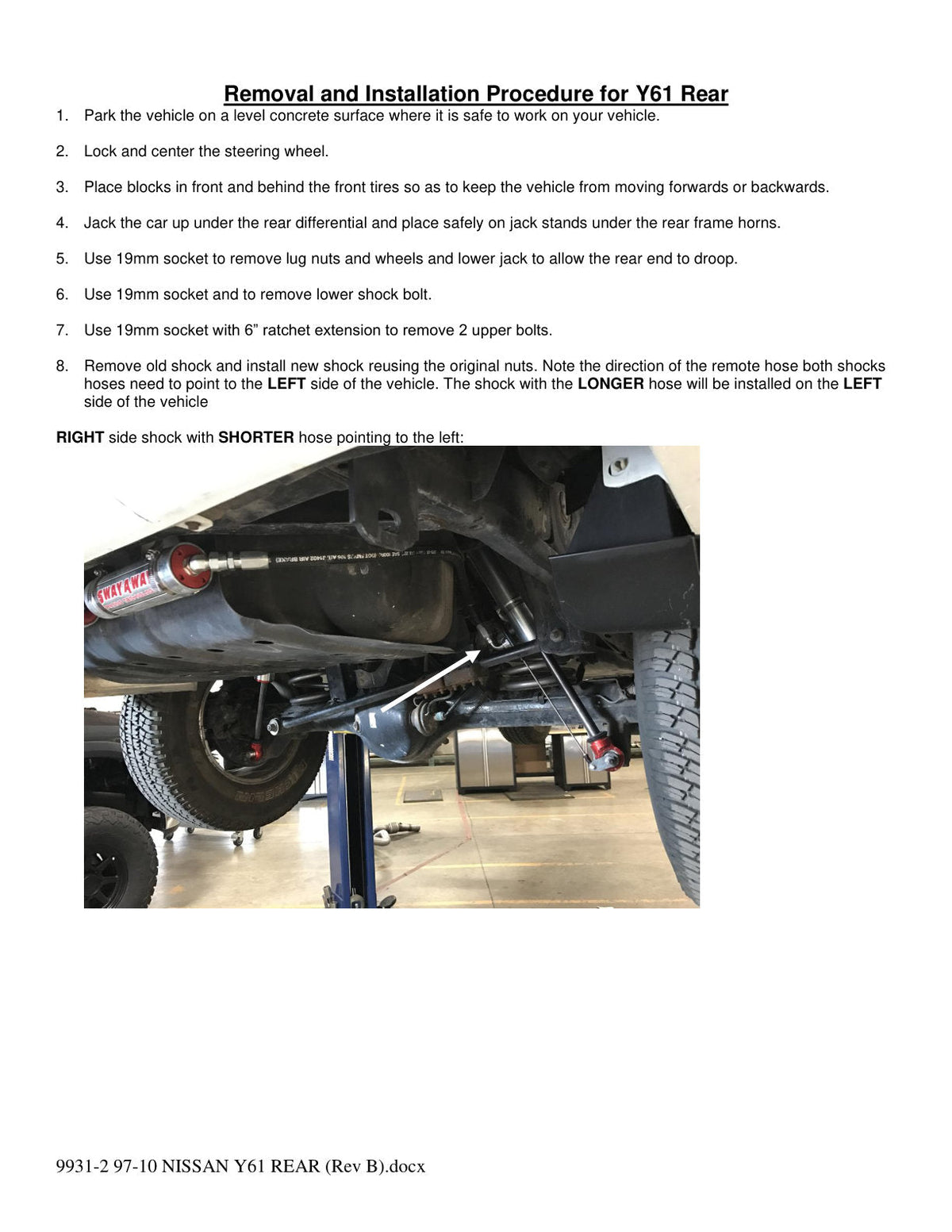 aFe 97-17 Nissan Patrol Sway-A-Way 2.5in Rear Shock Kit w/ Remote Reservoir for OE Ride Height