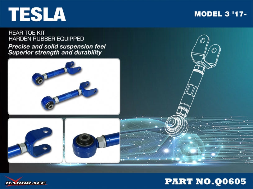 Hardrace Hardened Rubber Rear Toe Kit Tesla Model 3 2017+/Tesla Model Y 2020+