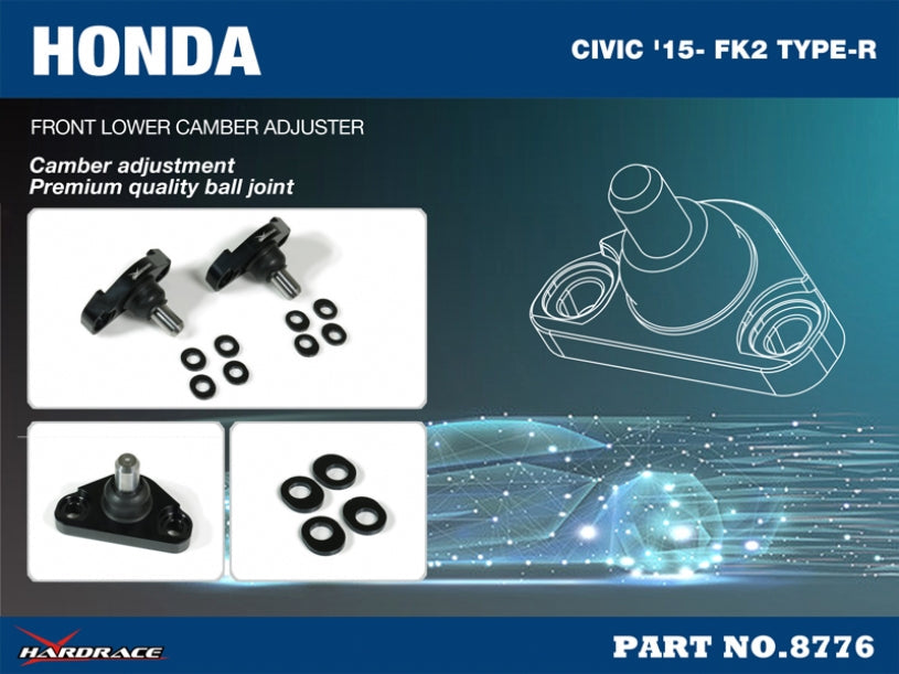 Hardrace Front Lower Camber Adjustable Adjuster Honda Civic 9th Type-R FK2 2015-2017
