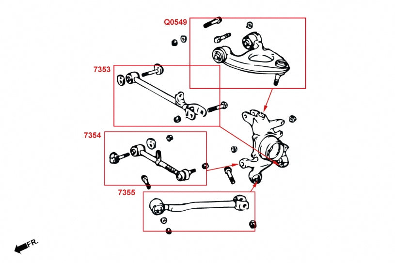 Hardrace Pillow Ball Rear Lower Arm/Camber Kit Lexus LS400 UCF20
