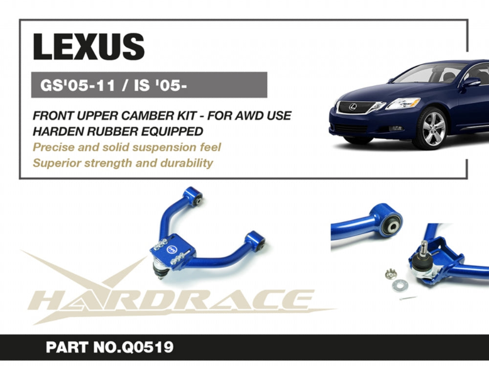 Hardrace Hardened Rubber Front Upper Camber Kit Lexus Gs 05-11 / Is 05 / Toyota Crown 03-08