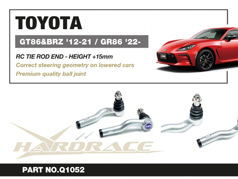 Hardrace RC Tie Rod End for Lowered Suspension +15mm Toyota GT86 12-21 / GR86 22 / Subaru BRZ 12-21
