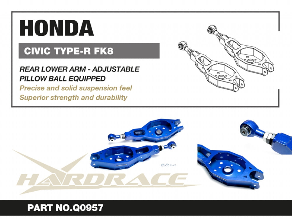 Hardrace Pillow Ball Rear Lower Adjustable Arm Honda Civic 2016+/Integra 22 2017-2022