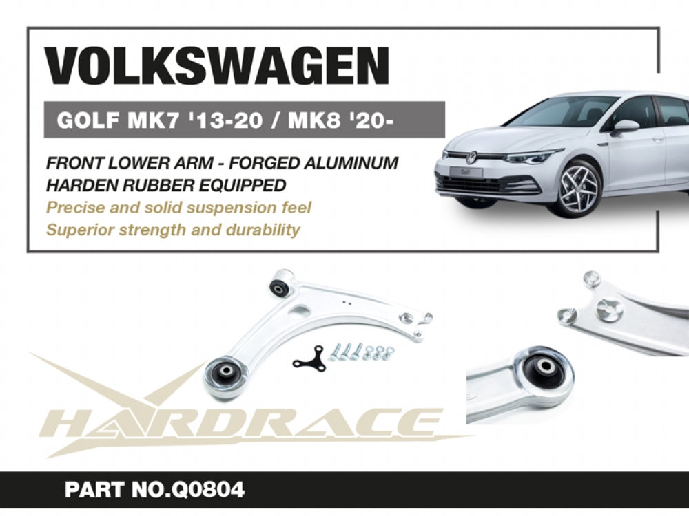Hardrace Hardened Rubber Front Lower Arm VW Golf 12-20- / T-roc 17 / Audi A3 12-20- / Q2 16-