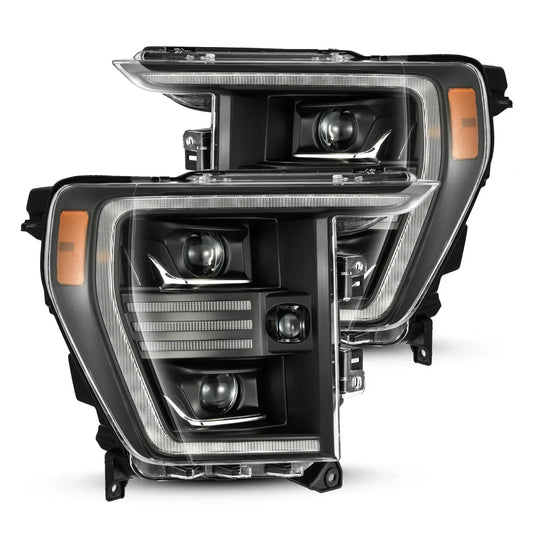 AlphaRex 21-22 Ford F150 PRO-Series Projector headlights Black w/Activ Light/Seq Signal