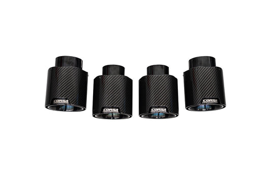Corsa 2020-25 Chevrolet Corvette C8 RWD 4.5in Carbon Fiber Polished Tip Kit (For Corsa Exhaust Only)