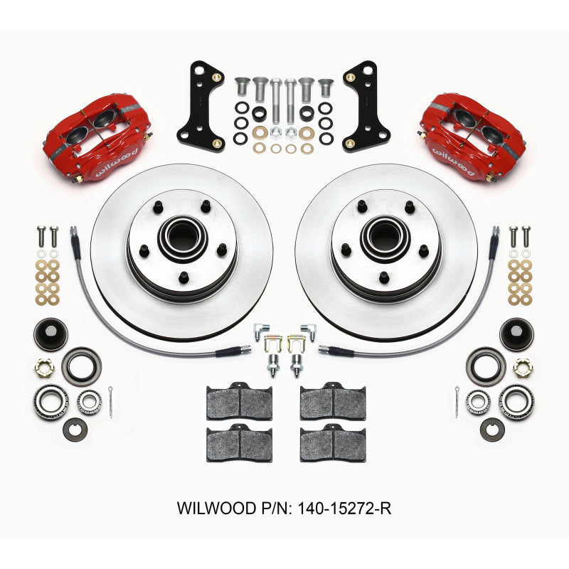 Wilwood Forged Dynalite-M Front Kit 11.00in 1 PC Rotor&Hub Red 67-69 Camaro 64-72 Nova Chevelle