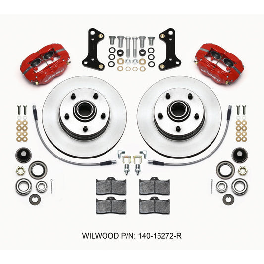 Wilwood Forged Dynalite-M Front Kit 11.00in 1 PC Rotor&Hub Red 67-69 Camaro 64-72 Nova Chevelle