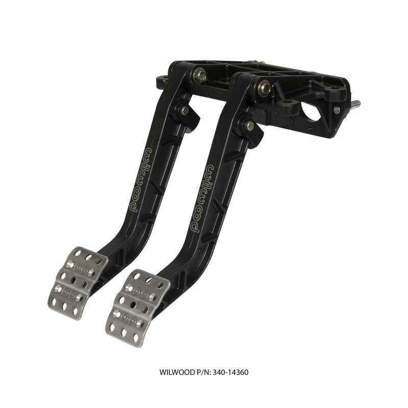 Wilwood Adjustable-Tandem Dual Pedal - Brake / Clutch - Fwd. Swing Mount - 6.25:1 - Black E-Coat