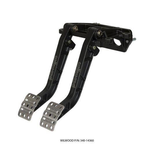 Wilwood Adjustable-Tandem Dual Pedal - Brake / Clutch - Fwd. Swing Mount - 6.25:1 - Black E-Coat