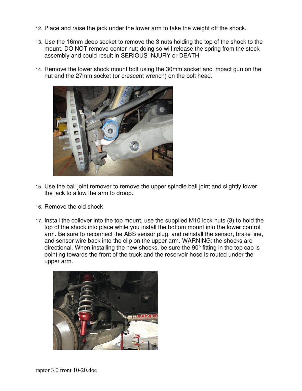 aFe Sway-A-Way 10-14 F150/Raptor 6.2L 3.0 Front Coilover Kit w/ Remote Reservoirs and Compr Adjuster
