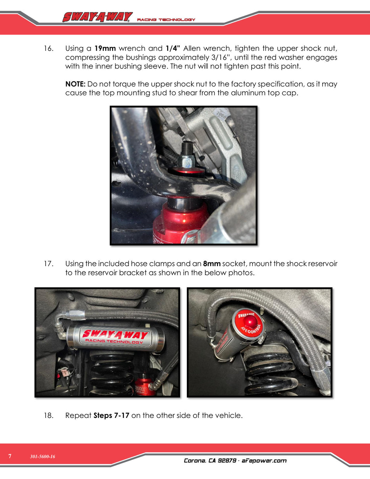 aFe Sway-A-Way 2.5 Front Shock Kit w/ Remote Reservoirs for 4-6 IN Lifts Ford F-250/F-350 17-24 4WD