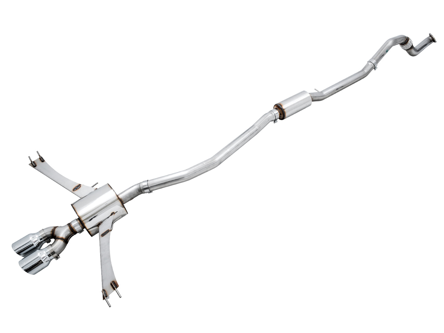 AWE Tuning 2016+ Honda Civic Si Touring Edition Exhaust w/Front Pipe & Dual Chrome Silver Tips