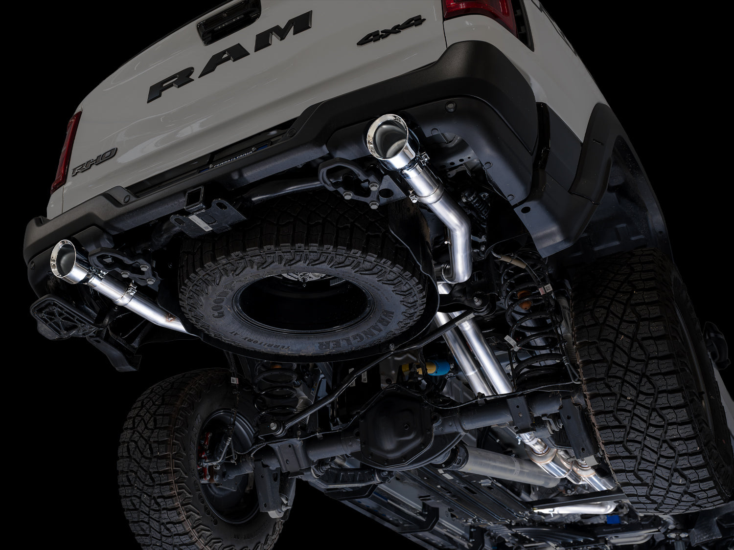 AWE Tuning 2025+ RAM 1500 RHO 3.0 I6 TT 0FG Dual Rear Exit Catback Exhaust - Chrome Silver Tips