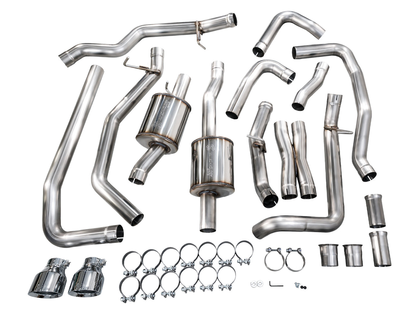 AWE Tuning 2025+ RAM 1500 RHO 3.0 I6 TT 0FG Dual Rear Exit Catback Exhaust - Chrome Silver Tips