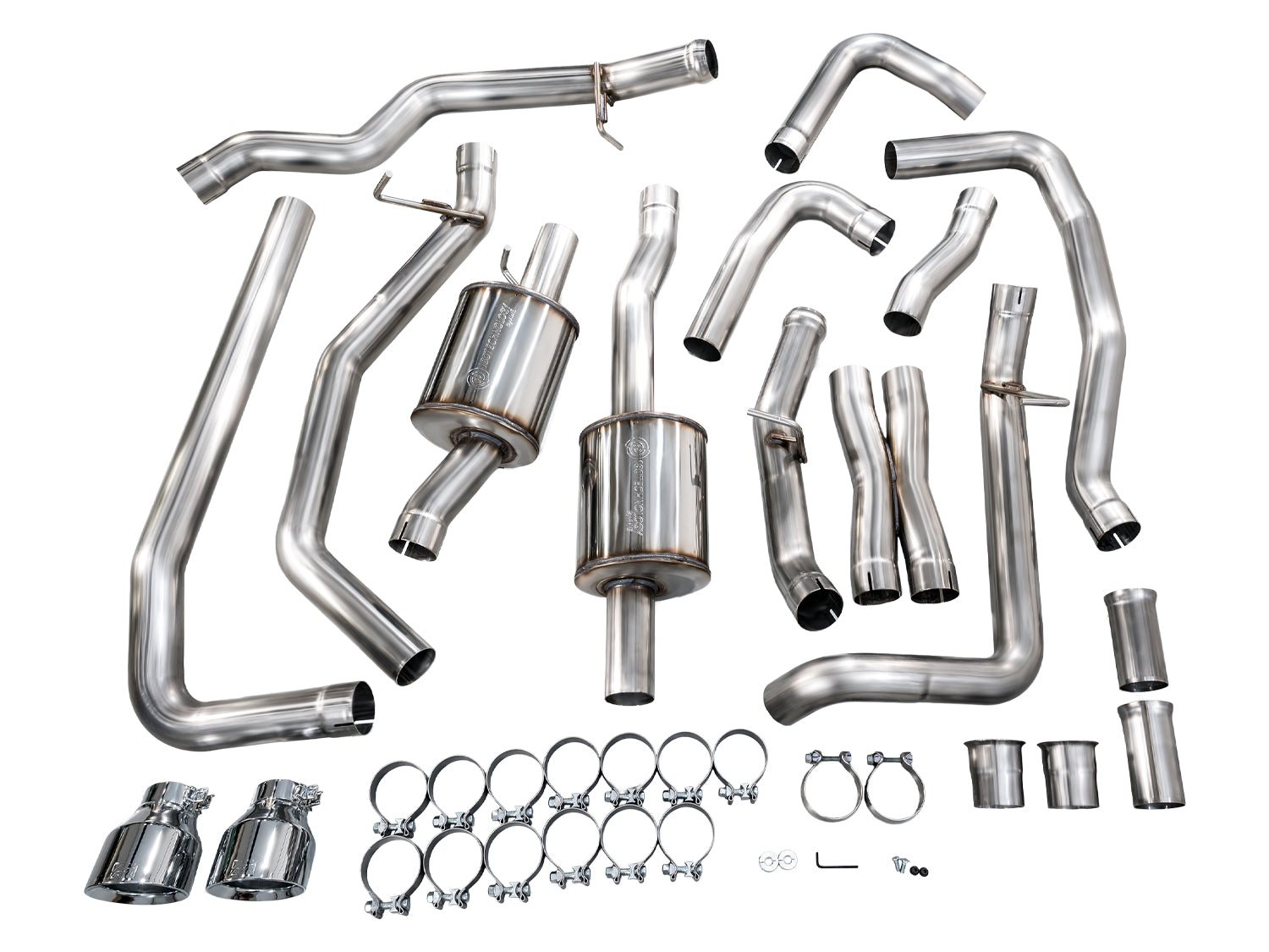 AWE Tuning 2025+ RAM 1500 RHO 3.0 I6 TT 0FG Dual Rear Exit Catback Exhaust - Chrome Silver Tips
