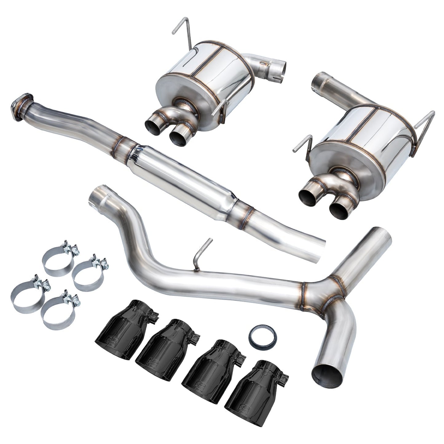 AWE Tuning Subaru STI VA / WRX GV / STI GV Sedan Touring Edition Exhaust - Diamond Black Tip (102mm)