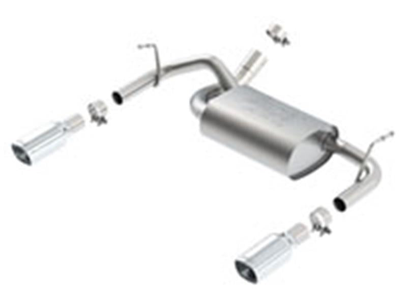 Borla 12-14 Jeep Wrangler JK 2Dr & 4Dr Rear Section ATAK Single Square Rolled Angle-Cut Exit Exhaust