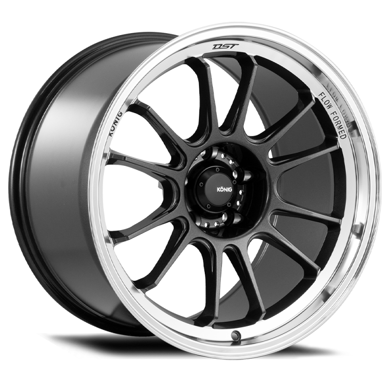 (set of 4) Konig Hypergram Metallic Carbon w/ Machined Lip | 17x9" +40mm | 5x100mm Wheel