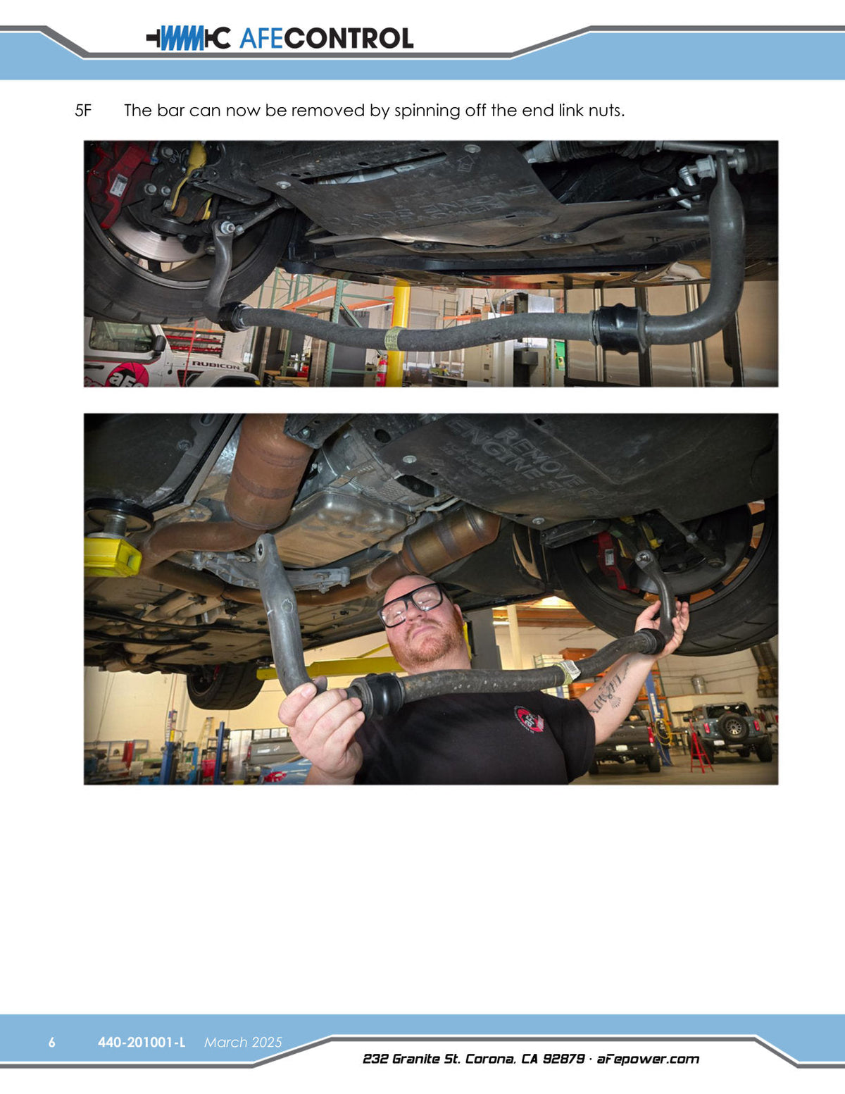 aFe 06-23 Dodge Charger Control Sway Bar- (Rear)