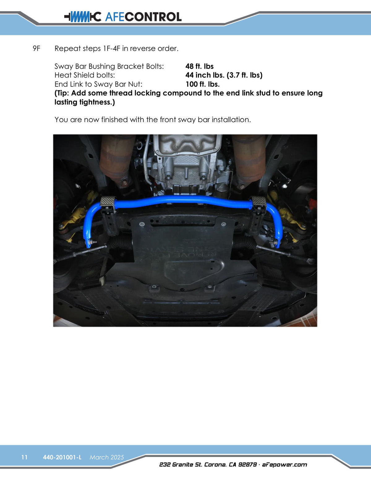aFe 06-23 Dodge Charger Control Sway Bar- (Rear)