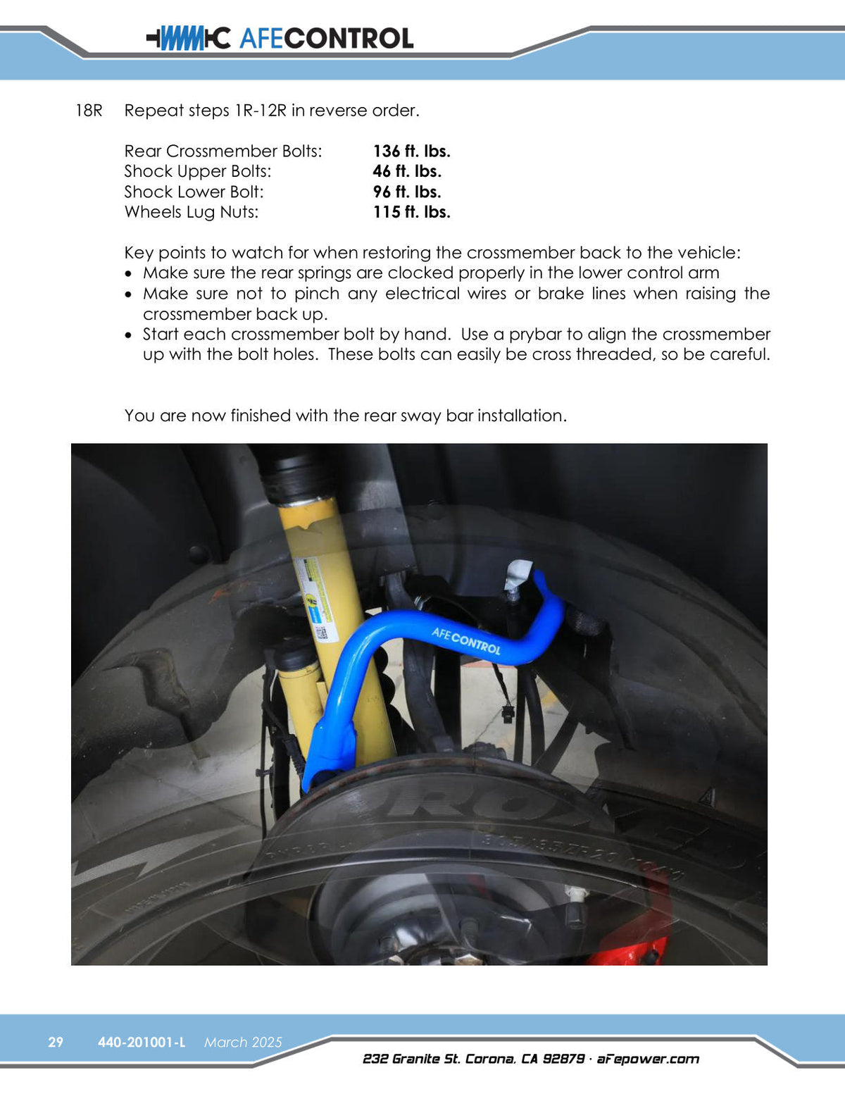 aFe 06-23 Dodge Charger Control Sway Bar- (Rear)