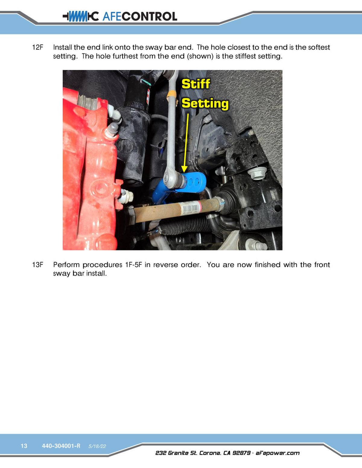 aFe Control 20-22 Ford Explorer ST 3.0L V6 (tt) Sway Bar - Front Bar