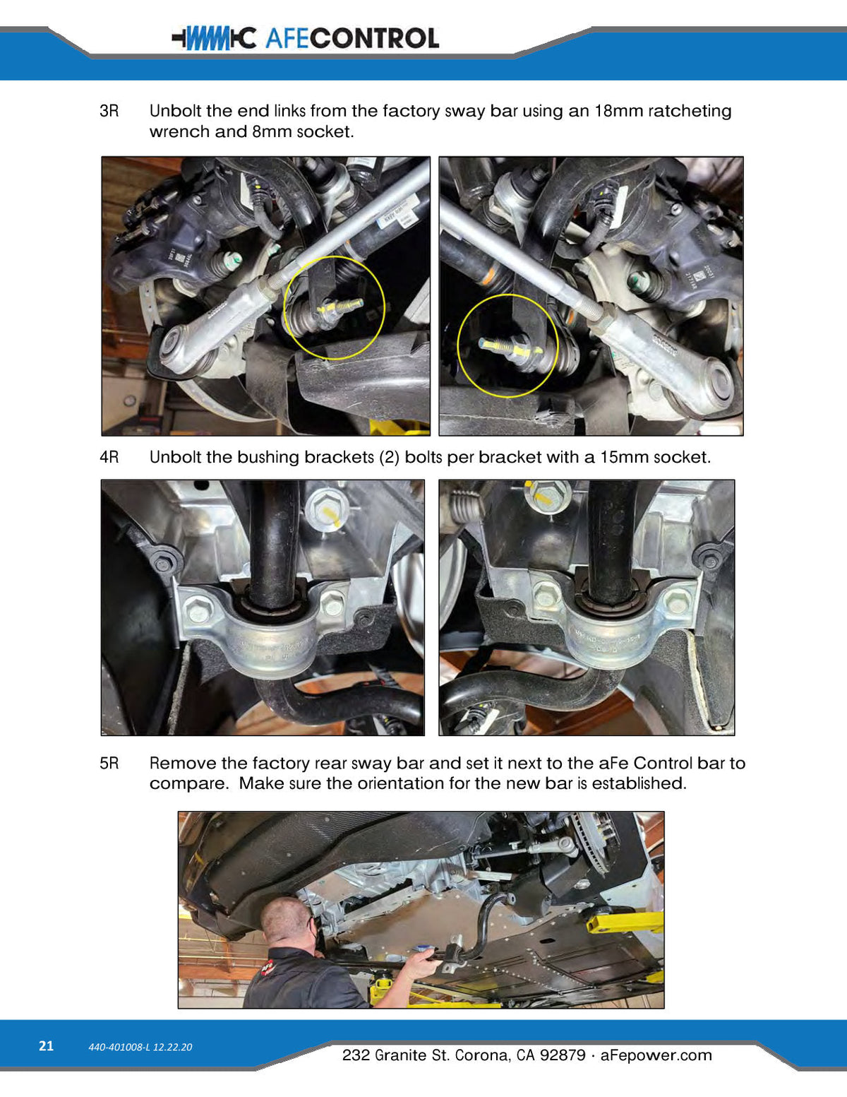 aFe 2020 Chevrolet Corvette C8 Control 3-Way Adjustable Front Sway Bar