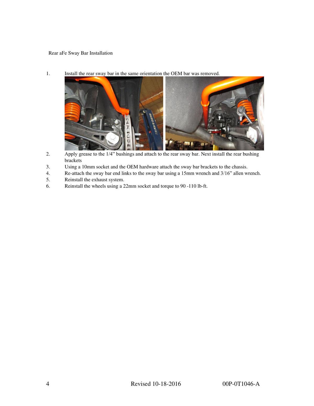 aFe Control Sway Bar Set 2016 Chevy Camaro